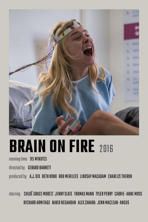 Brain on Fire Movie Poster Brain On Fire Movie, Brain On Fire, Indie Movie Posters, Fire Movie, Movies To Watch Teenagers, Netflix Movies To Watch, Iconic Movie Posters, New Movies To Watch, Girly Movies