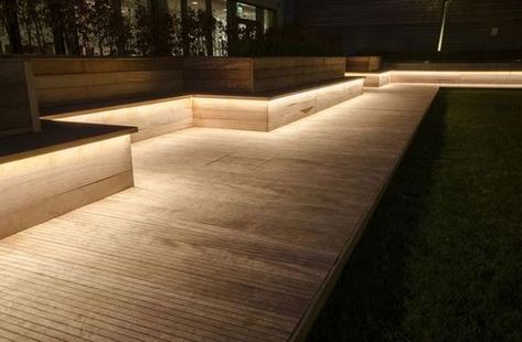 Outdoor Deck Lighting, Outdoor Led Strips, Landscape Lighting Design, Flexible Led Strip Lights, Led Strip Lights, Landscape Plans, Deck Lighting, Led Outdoor Lighting, Strip Lights