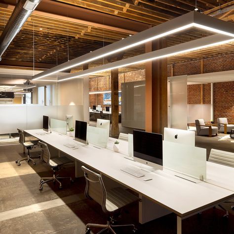 Architecture Office Interior, Office Modern Design, Architecture Office Design, Feldman Architecture, Led Office Lighting, Cool Office Space, Office Architecture, Retail Lighting, Office Space Design