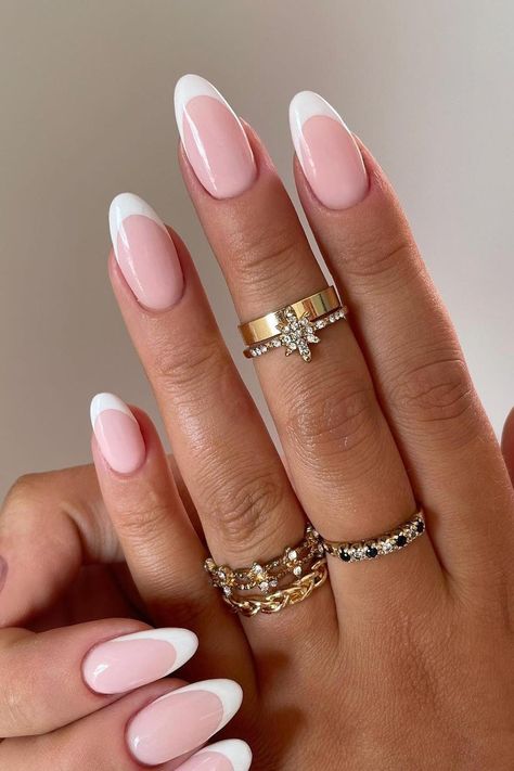 Light Pink Nails With French Tip, Dusty Rose Nails French Tip, Pink Nail White French Tip, Pink Undertone French Nails, Pink And White French Tip Nails Oval, French Tip Nails With Pink Base, French Nails With Pink Base, French Tip Nails Pink Base, Almond French Tip Nails Pink