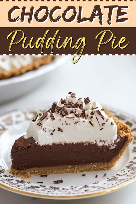 Instant Pudding Pie Filling, Chocolate Pie Recipe Easy Pudding, Jello Chocolate Pie, Chocolate Pudding Pie Easy Jello, Chocolate Pie Easy Pudding, Chocolate Pie Pudding, Chocolate Cream Pie With Pudding, No Bake Pudding Pie, Easy Pudding Pie