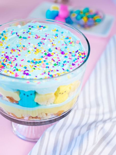 Easter Trifle Dessert Easter Trifle Dessert Recipes, Easter Trifle Bowl, Easter Trifle Recipes, Easter Trifle, Easter Trifle Desserts, Angel Food Trifle, Trifle Dessert Recipes, Rock Recipes, Trifle Dish