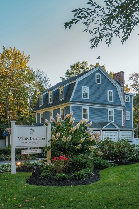 White Barn Inn — This Is The Place I Was Telling You About Trip To Maine, Painted Staircases, East Coast Beaches, Kennebunkport Maine, New England Travel, Country Inn, Small Hotel, White Barn, A Barn