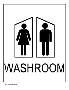 This printable sign directs visitors to a washroom. Free to download and print Free Printable Bathroom Signs, Bathroom Sign Out, Washroom Signage, Bathroom Symbols, Bathroom Signage, Printable Bathroom Signs, Washroom Sign, Printable Signs Free, Icon Bathroom