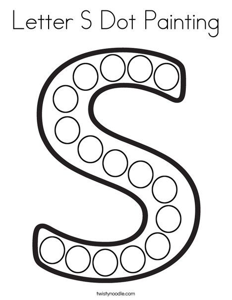 Letter S Dot Painting Coloring Page - Twisty Noodle Letter S Dot Page, Dot Letter Printables Free Preschool, Letter S Activities For Kindergarten, Letter S Activities For Toddlers, S Is For Craft, Letter S Preschool Activities, Letter S Crafts For Preschool, Letter S Activity, S Activities For Preschool