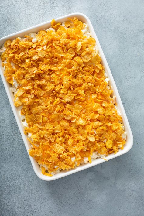 Hashbrown Casserole With Cornflakes, Dorito Chicken Casserole, Chicken Hashbrown Casserole, Easy Breakfast Bake, Christmas Morning Brunch, Cheesy Hashbrown, Morning Recipes Breakfast, Dorito Chicken, Hashbrown Casserole Recipe