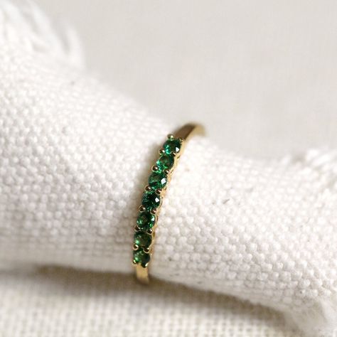 Rose Gold Stacking Rings, Emerald Ring Simple, Emerald Ring Design, Triangle Diamond Ring, Emerald Eternity Ring, Emerald Band Ring, Small Engagement Rings, Emerald Wedding Band, Fine Gold Jewelry