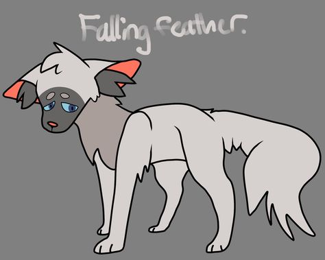 My warrior cats Falling-Feather design Dawn Of The Clans, Art List, Flight Feathers, Cats Stuff, Warrior 2, Cat Character, Feather Design, Warrior Cats, Character Designs