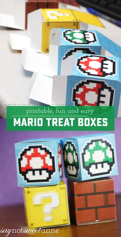 Mario Decorations, Nintendo Birthday, Printable Minecraft, Mario Brothers Birthday Party, Mario Day, Mario Bros Birthday Party Ideas, Mario Crafts, Nintendo Party, Minecraft Costumes