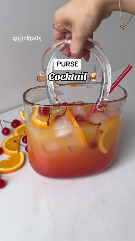 Drink your cocktail in style with this Purse Cocktail! 👜🍹Because sometimes you need the perfect accessory 😌🍹Linked in our bio!!!… | Instagram Drink Bag, Margarita Cocktail, Cocktail Accessories, Coconut Rum, Follow On Instagram, Cocktail Glass, Fun Cocktails, Pineapple Juice, Cocktail Drinks