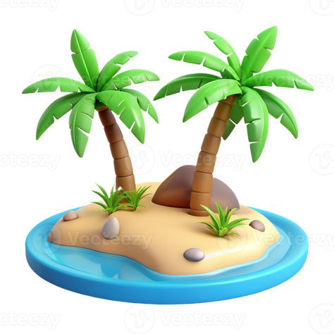 Isometric island with sandy beach and palm trees 3d icons isolated Mini World, Isometric Island, 2d Cracker Island, Island Miniature, Island Cartoon Background, Beach 3d Illustration, Art Toys Design, Tree Saw, Wedding People