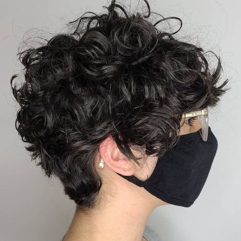 Thick Messy Curly Pixie Cut Pixie Haircut For Thick Curly Hair, Very Short Messy Hair, Messy Curly Pixie Haircut, Super Short Shaggy Pixie, Long Pixie Haircut Curly Hair, Plus Size Pixie Haircut Double Chin, Ear Length Curly Hair, Short Curly Pixie Round Face, Curly Pixie Cuts Round Face Curls