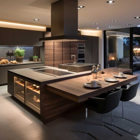 Modern Kitchen Island Design, Desain Pantry, Modern Kitchen Design Luxury 2020, Dream Kitchens Design, Modern Kitchen Island, Modern Kitchen Interiors, Stylish Apartment, Kitchen Design Plans, Remodel Kitchen