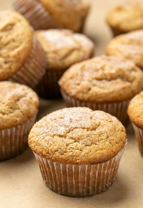 Gluten Free Applesauce Muffins, Vegan Applesauce Muffins, Brown Sugar Muffins, Banana Muffins Easy, Applesauce Muffins, Gluten Free Flour Blend, Homemade Applesauce, Gluten Free Muffins, Just Bake