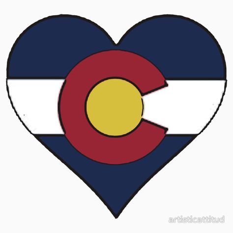 Colorado flag heart #Colorado #flag #heart #sticker #Coloradoan #Coloradan ArtisticAttitude.net Colorado Drawing, Colorado Painting Easy, Colorado Symbols, Painted Mines Colorado, Colorado Flag Art, Colorado Artwork, Colorado State Flag, Colorado Flag, Flag Tattoo