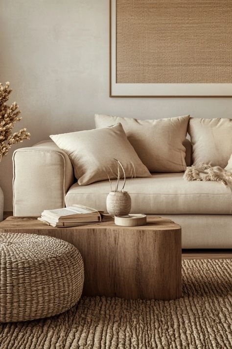 Textured Neutrals for Warm Modern Spaces - Recipes Time Earth Tones Living Room, Living Room Taupe, White Modern Interior, Earth Tone Living Room, Textured Decor, Cozy Living Room Design, Southwest Decor, Accessories Aesthetic, Muted Tones