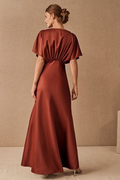 Color Bridesmaid Dresses, Wine Color Bridesmaid Dress, Rust Bridesmaid Dress, Long Sleeve Bridesmaid Dress, Bridesmaid Dresses With Sleeves, Maid Of Honour Dresses, Affordable Bridesmaid Dresses, Satin Bridesmaid Dresses, Rust Dress