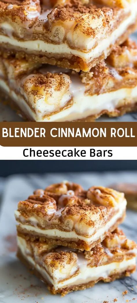 Blender Cinnamon Roll Cheesecake Bars Rolo Cheesecake Bars, Blender Cinnamon Roll Cheesecake Bars, Cinnamon Rolls Cheesecake, Cinnamon Toast Crunch Cheesecake, Cinnamon Roll Cheesecake Bars, Cinnamon Swirl Cheesecake, Desert Bars, Roll Cheesecake, Cinnamon Cheesecake