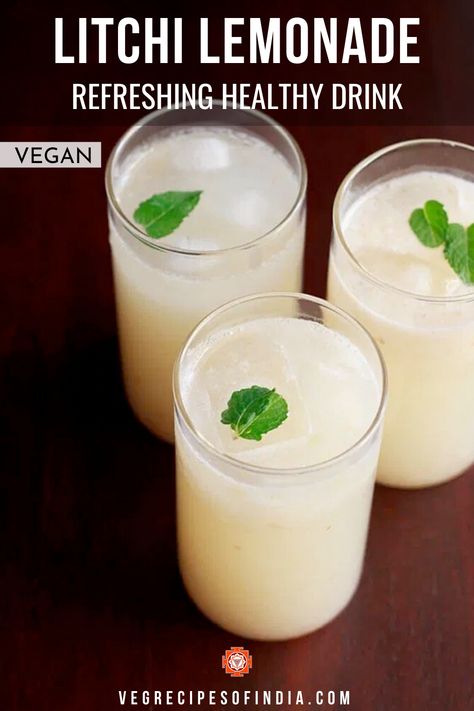 Lychee Tea Recipe, Litchi Juice Recipe, Indian Lemonade, Lichi Fruit Juice Recipe, Lychee Smoothie Recipe, Lychee Drink Recipe, Indian Smoothie Recipes, Lychees Recipe, Lychee Juice Recipe