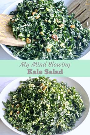 Easy Kale Salad, Best Kale Salad, Potato Mushroom, Salad Kale, Kale Salad Recipes, Resep Salad, Kale Recipes, Lemon Flavor, Kale Salad