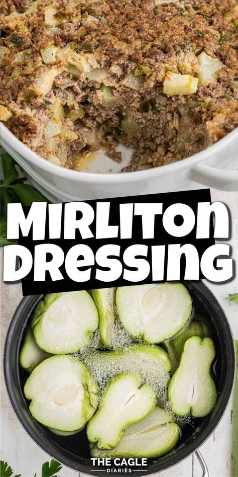 Mirliton Dressing Stuffed Mirliton Recipes, Mirliton Casserole, Mirliton Dressing, Mirliton Recipes, Cajun Green Beans, Thanksgiving Dressing Recipe, Mirliton Recipe, Venison Jerky Recipe, Thanksgiving Recipes Easy