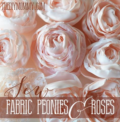 DIY Fabric Peonies or Cabbage Roses Tutorial by The DIY Mommy Peonies And Roses, Diy Mommy, Making Fabric Flowers, Fleurs Diy, Rose Tutorial, Fabric Flower Tutorial, Fabric Flowers Diy, Cabbage Roses, Fabric Roses