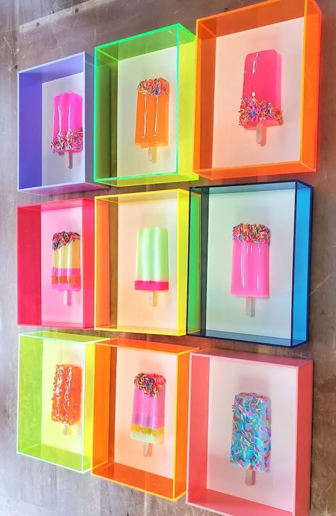 braheartcompany - Etsy Egypt How To Make Resin Popsicles, Popsicle Sculpture, Neon Resin, Resin Popsicle, Melting Popsicle, Neon Pop Art, Kids Wall Hanging, Popsicle Art, Pop Art Modern