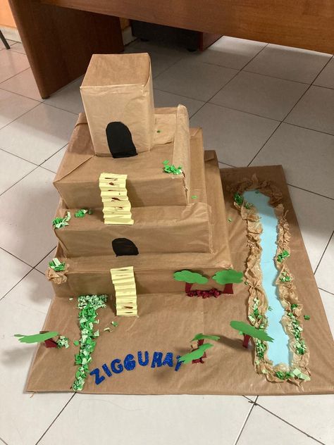 Ziggurat Project Ideas, Ancient Mesopotamia, Mesopotamia, Ancient Civilizations, Op Art, School Projects, School Activities, Shoe Box, Quick Saves