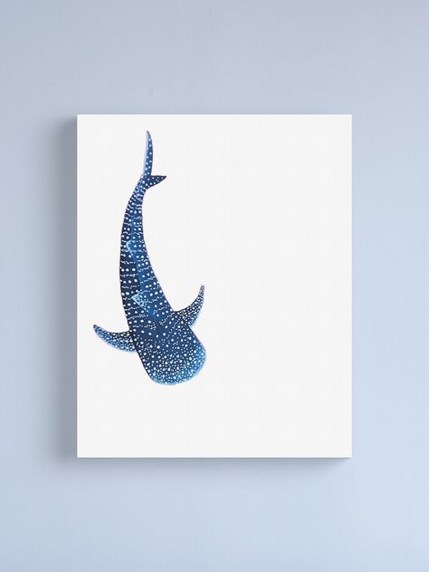 "Whale Shark" Canvas Print by carysfletcher | Redbubble Whale Shark Canvas Painting, Whale Shark Embroidery, Whale Shark Painting Easy, Shark Canvas Painting, Whale Shark Painting, Mums Tattoo, Whale Shark Art, Fish In The Ocean, Line Drawing Tattoos