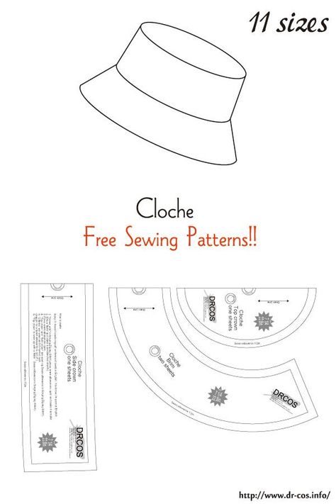 Pola Topi, Sewing Hats, Sewing Patterns Blouse, Hat Patterns To Sew, Sew Ins, Diy Fashion Clothing, Diy Sewing Pattern, Sewing Design, Diy Sewing Clothes