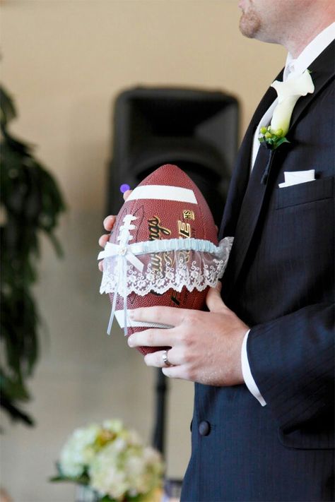 Throw garter using football..easier for the groom to toss Football Garter Toss, Garter Toss, When I Get Married, Foto Tips, Cute Wedding Ideas, I Got Married, Wedding Wishes, Fairytale Wedding, Girls Dream