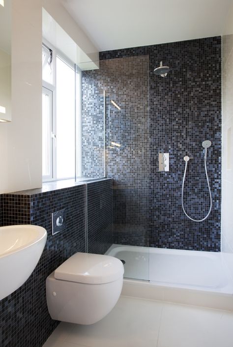 Bisazza mosaic tile bathroom Bisazza Mosaic Bathroom, Moder Bathroom, Bisazza Mosaic, Mosaic Tile Bathroom, Mosaic Bathroom Floor, Half Bathroom Design, Bathroom Lighting Ideas, Mosaic Bathroom Tile, Mosaic Bathroom