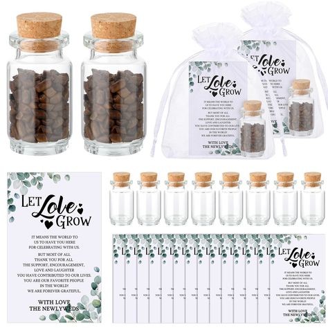 PRICES MAY VARY. Ample and Complete Set: you will receive 100 pieces of tiny glass bottles with cork, 100 pieces of wedding thank you cards, and 100 pieces of small drawstring bags; The complete combination can meet your wedding party needs Quality Material: the small bottles with cork are made of quality glass and wood lid, reliable and serviceable, leakproof and solid, the let love grow thank you cards are made of paper, thick and delicate, the mesh gift bag is made of clear organza; They are Cheap Wedding Favors, Small Thank You Gift, Let Love Grow, Small Glass Bottles, Glass Bottles With Corks, Wedding Bottles, Best Wedding Favors, Wedding Favors Fall, Wood Card