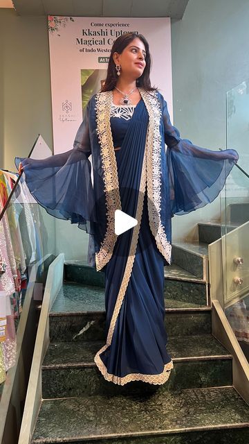 Mounica Rakesh🖤 on Instagram: "This is @kkashi.official  a multi designer store .. 
luxurious collection , unique patterns , high quality outfits of 40+ designers .. If you are someone who love Royal outfits then this place is for you … check out their page for more details … 
.
.
.
.
.
#mounica_rakesh #shopping #kkashi #indowestern #bandini #banjarahills #luxurycollection #royalwedding #igreach #hydshopping #coords #drapesaree #dhothiskirt #weddingdress #lehenga #onlinebusiness #women #outfitinspo 

[ hyderabad shopping , wedding lehengas , bandini collection, luxury collection , royal weddings , indo western sets ]" Women Indo Western Outfits, Latest Indo Western Outfits Wedding, Indo Western Dress For Wedding, Indowestern Dresses For Women, Indian Western Outfits, Designer Indo Western Outfits For Women, Sangeet Indo Western Outfit, Unique Indo Western Outfits For Women, Indo Western Drape Outfits