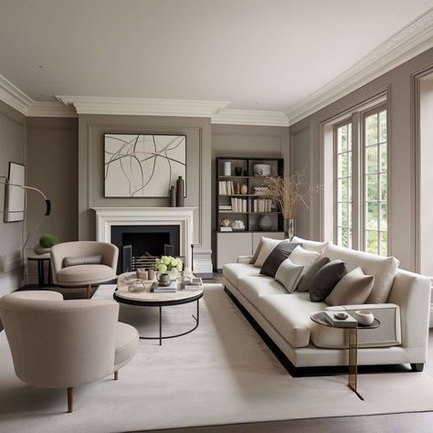 27 Best Neutral Wall Paint Colours for Your Home in 2024 Neutral Paint Ideas For Living Room, Paint Color Family Room, Large Living Room Wall Color Ideas, Neutral Color Walls, Gray Living Room With Accent Wall, Dark Taupe Accent Wall, Smokey Taupe Benjamin Moore Living Rooms, Urban Taupe Paint Color, Old Money Paint Colors