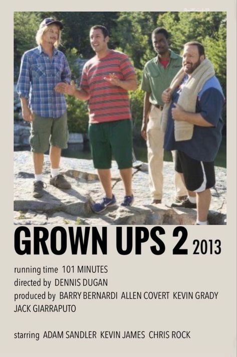 Adam Sandler Poster, Grown Ups 1, Adam Sandler Movies, Grown Ups 2, Up The Movie, Iconic Movie Posters, Movie Wall, Comfort Movies, Posters Minimalist