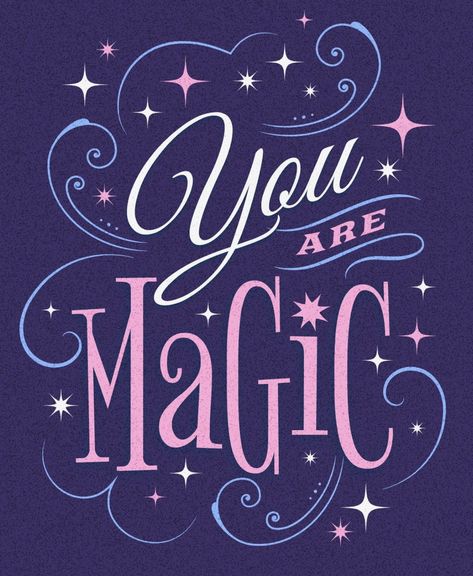 Magic Typography Design, Magic Typography, Different Lettering, Hand Lettering Worksheet, Creative Typography Design, Learn Hand Lettering, Jean Photography, Magic Quotes, Hand Lettering Inspiration