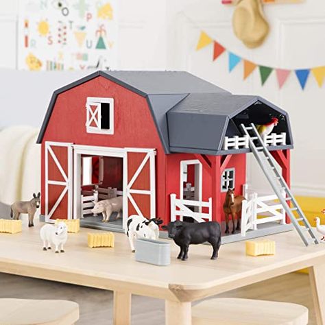 AmazonSmile: Terra by Battat – Wooden Animal Barn – Toy Barn Farm Toys Playset for Kids 3+ (20 pc): Toys & Games Wooden Toy Barn, Farmhouse Toys, Animal Homes, Farm Animal Toys, Toy Barn, Farm Kids, Wooden Barn, Toy Playset, Doll House Plans