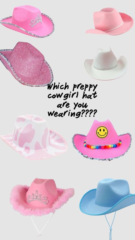 Which one are you wearing???? Tell me in the comments 💕 #preppy #cowgirlhat #slayyyyyyyyyy #shufflefyp Preppy Cowgirl Hat, Preppy Cowgirl, Princess Hat, Korean Casual Outfits, Cowgirl Hat, Korean Casual, Cowgirl Hats, Which One Are You, Your Aesthetic