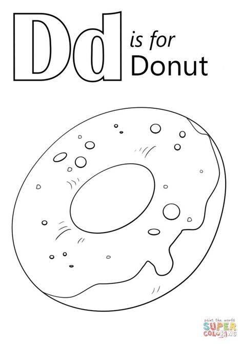 Donut Coloring Page Letter D Is For Donut Coloring Page Free Printable Coloring Pages - entitlementtrap.com Letter D Week Preschool, Letter Colouring Free Printables, Letter D Worksheets For Toddlers, Letter D Coloring Pages Free Printables, Coloring Alphabet Letters Free Printable, Letter D Printables Free, D Is For Donut Craft, Letter D For Preschoolers, Letter D Activities For Kindergarten