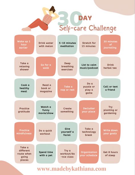 30 Days Mental Health Challenge - 30 Days Challenge to prioritize yourself and your mental health. June Health Challenge, 30 Day Challenge Mental Health, 30 Days Mental Health Challenge, Mental Health Habits, Health Challenge Ideas, 30 Day Mental Health Challenge, Mental Health Activity Ideas, 2025 Intentions, Exercise For Mental Health