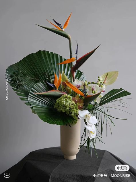 Anniversary Flowers Arrangements, J Signature, Anthurium Bouquet, Anniversary 50th, 2024 Party, Tropical Bouquet, Tropical Floral Arrangements, Tropical Flower Arrangements, Sogetsu Ikebana