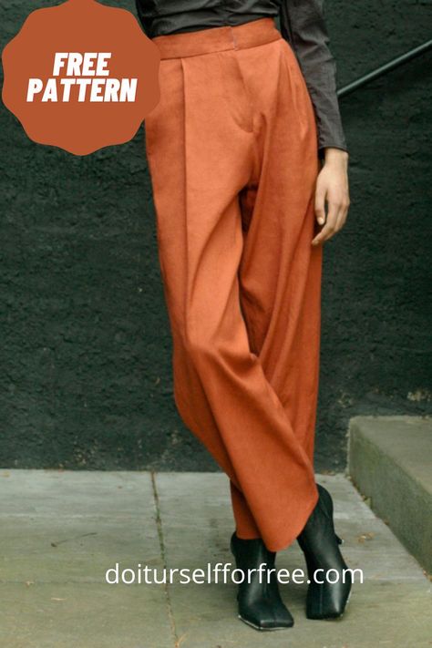 Free Sewing Patterns Trousers, Unisex Sewing Patterns Free, Sewing Free Patterns Women, Trouser Sewing Pattern Women, Unisex Sewing Patterns, Dress Pants Sewing Pattern, Men's Sewing Patterns, Wide Pants Sewing Pattern, Sewing Patterns Free Men