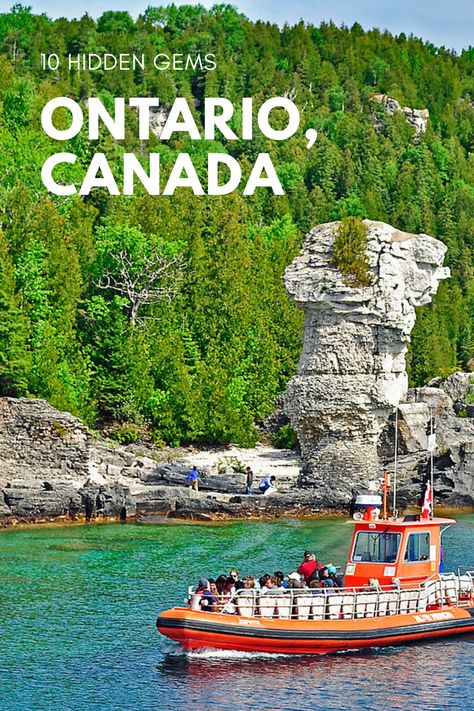 Ontario can be a great place to travel. However, there are certain hidden gems in Ontario that you might not have been aware of until now. Sure, you might already be familiar with the capital city, Ottawa, but did you know that there are places there that go undiscovered? Discover 10 unexplored places in Ontario #ontario #canada #hiddengemsontario #top10ontario #top10canada #top10ottawa #hiddengemsottawa #ontariocanada #travelontario #backpackingontario #campingontario #ontariotop10 #canadatop Hidden Gems In Ontario, Flowerpot Island, Ontario Place, Great Places To Travel, Place To Travel, American National Parks, East Coast Travel, Canada National Parks, Hamilton Ontario