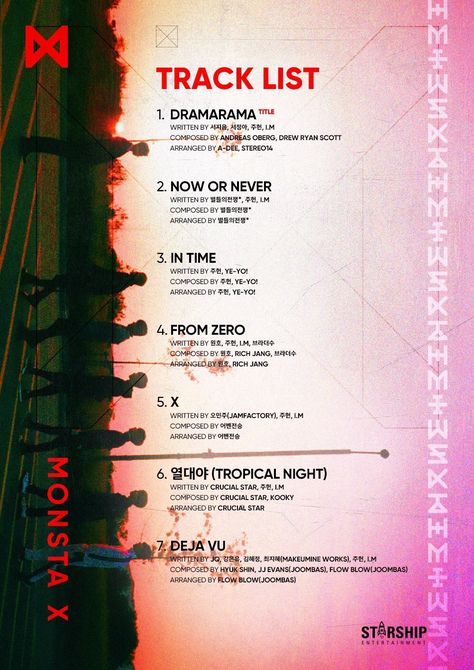 tracklist | the code | monsta x Track List Design, Single Lonely, Writing Lyrics, Happy Birthday Song, List Design, Birthday Songs, Album Design, Album Songs, Music Album