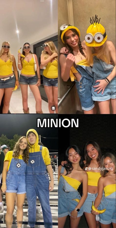 Duo Minion Costume, Duo Costumes For School, Minion Costume For Women, Dynamic Duo Costumes, Minion Costumes, Duo Costumes, Cute Minions, Duo Halloween Costumes, Matching Halloween