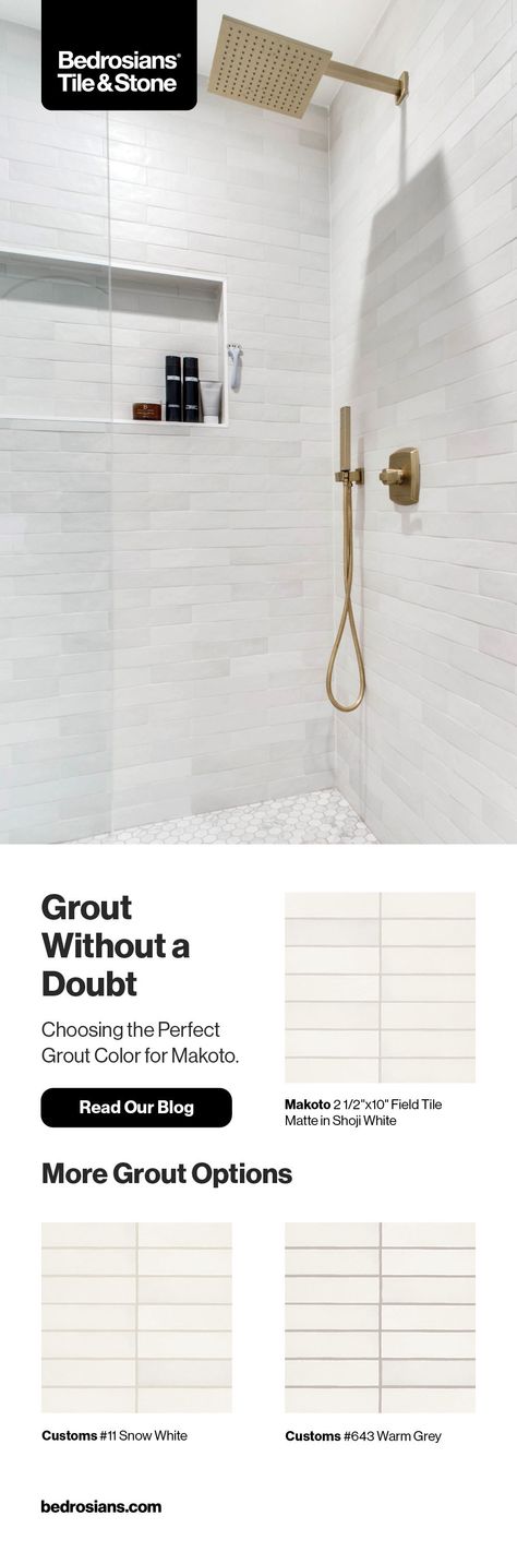 Choosing the right grout colors for tile Makoto Tile, Grout Colors, Future Bathroom, Grey Grout, Bedrooms Decor, Downstairs Bathroom, Grout Color, Master Bedrooms, Kitchen Room Design