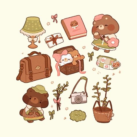 shan (@shandstudio) • Instagram photos and videos Bear Character Design, Inspirational Digital Art, Arte Van Gogh, Object Drawing, Kawaii Illustration, Artist Alley, Kawaii Chibi, Cute Kawaii Drawings, Cute Doodle Art