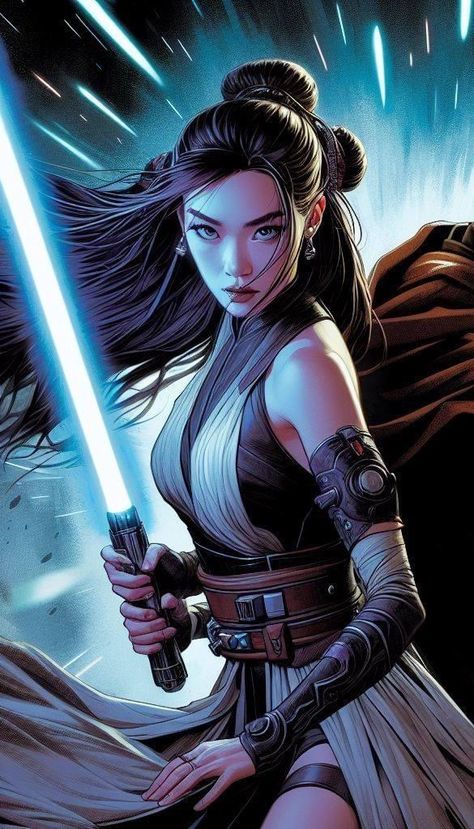 Star Wars Women Oc, Jedi Oc Female Art, Female Jedi Character Design, Star Wars Female Jedi, Star Wars Female Oc, Star Wars Character Design Female, Female Jedi Art, Jedi Female, Star Wars Oc Female