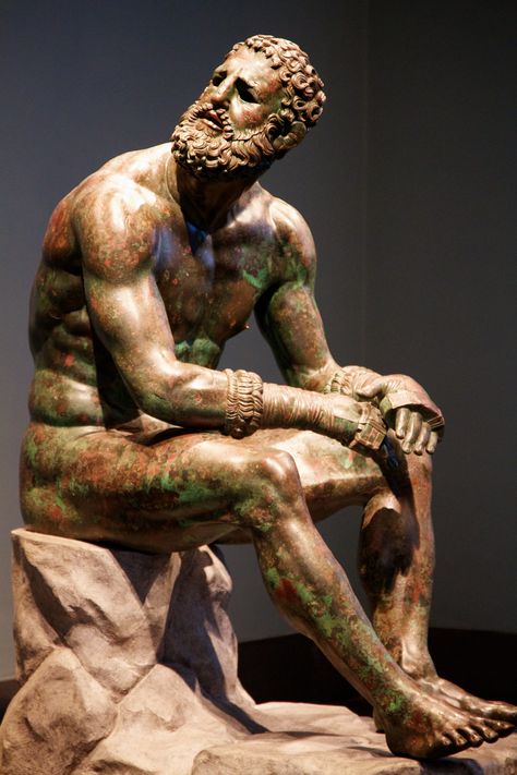 Seated Boxer, Boxer At Rest, Male Anatomy Art, Tattoo Left Arm, Christmas Dog Photography, Boxer Dogs Facts, Roman Sculptures, Statue Of David, Perfect Physique